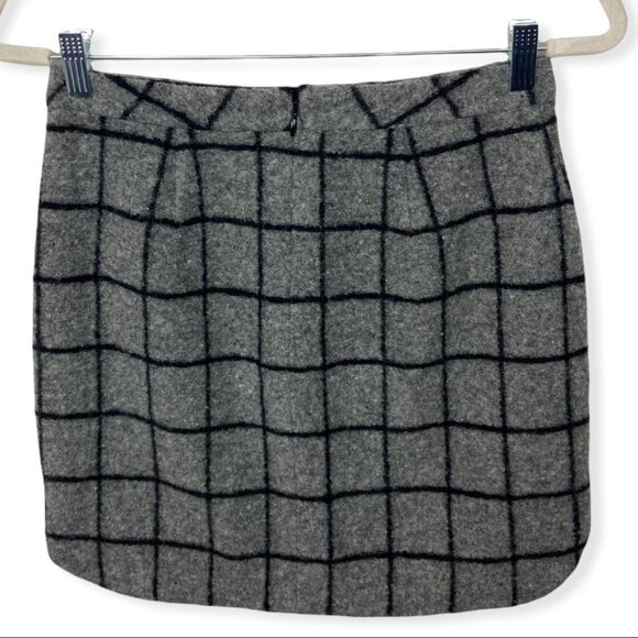 Madewell Wool Shirttail Mini Skirt Womens Size 0 Plaid Career-Wear Fleece Boho - Picture 7 of 12